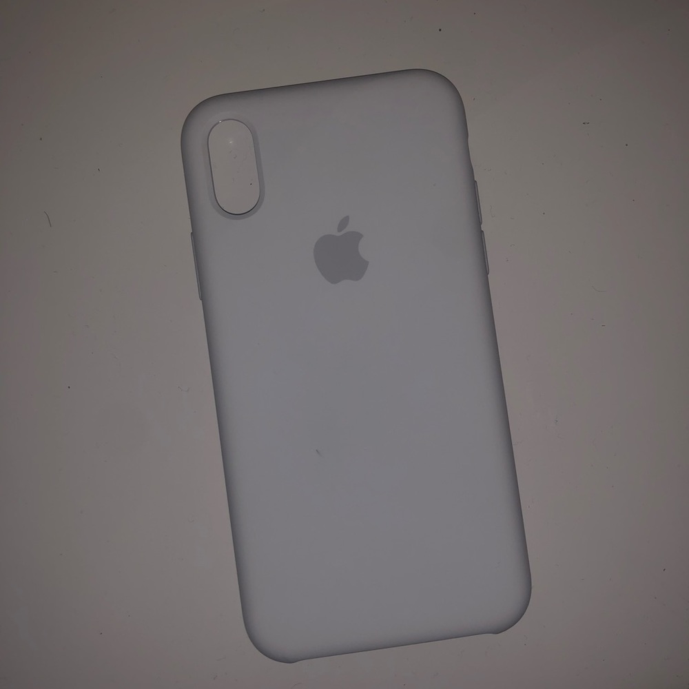White Apple iphone X silicone case